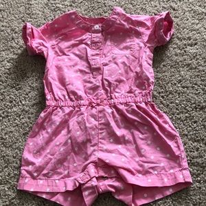 Pink polka dot romper